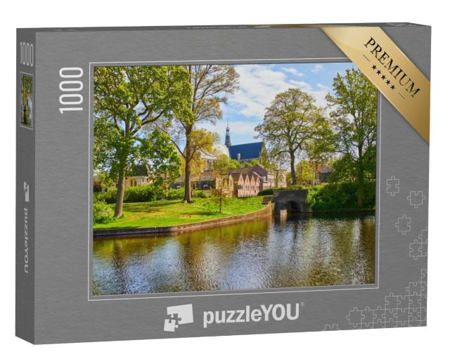 Puzzel 1000 stukjes „Gezicht op de Grote of Sint-Laurenskerk in Alkmaar, Nederland“