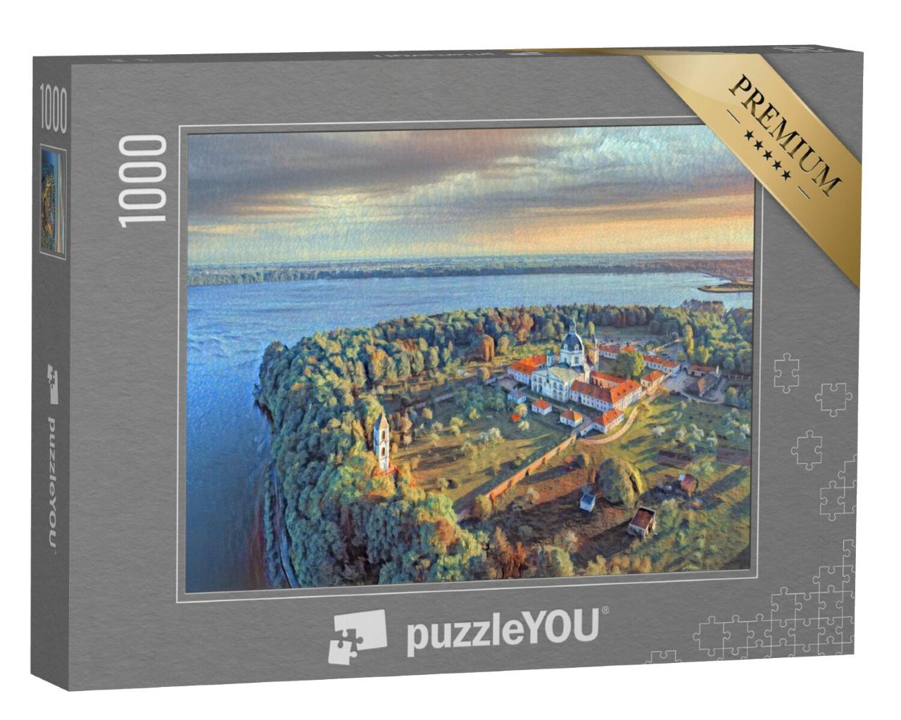 Puzzel 1000 stukjes „in de stijl van Paul-Cezanne - Pazaislis klooster in Kaunas, Litouwen“