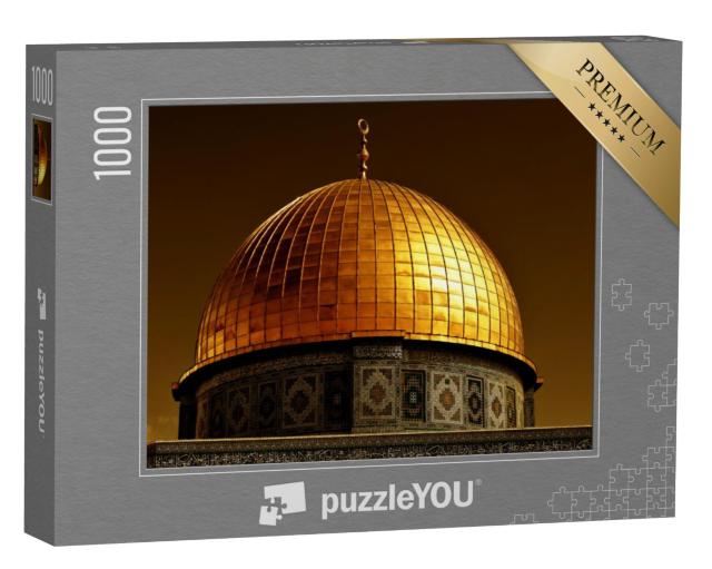 Puzzel 1000 stukjes „Koepel van de Rotskoepel in Jeruzalem, Israël, bedekt met 80 kilo goud“