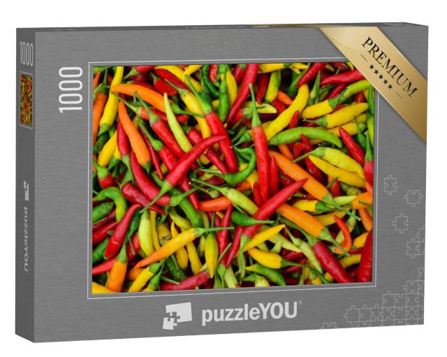 Puzzel 1000 stukjes „Rode, groene en gele paprika's“