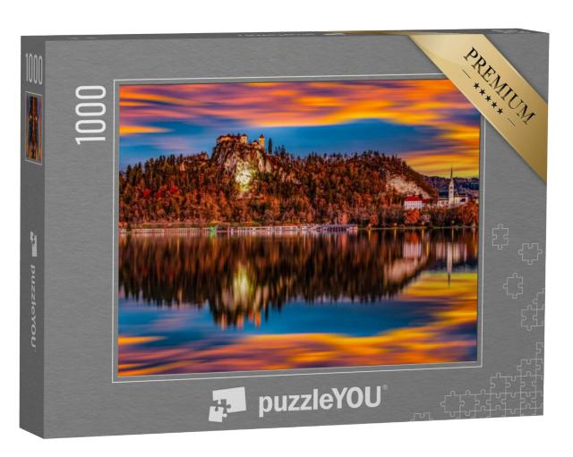 Puzzel 1000 stukjes „Een Sloveens meer in de herfst“