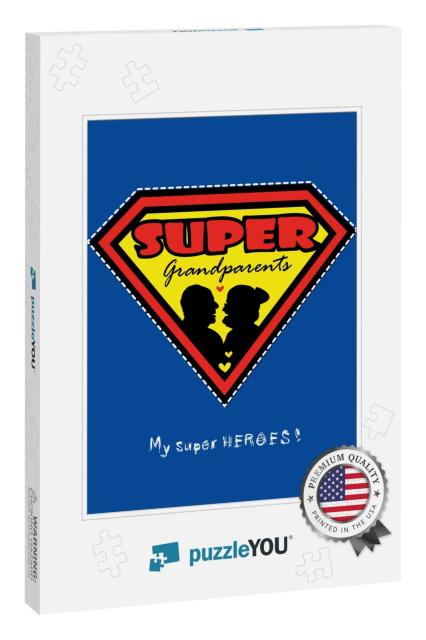 Super Grandparents Vector Design Card... Jigsaw Puzzle