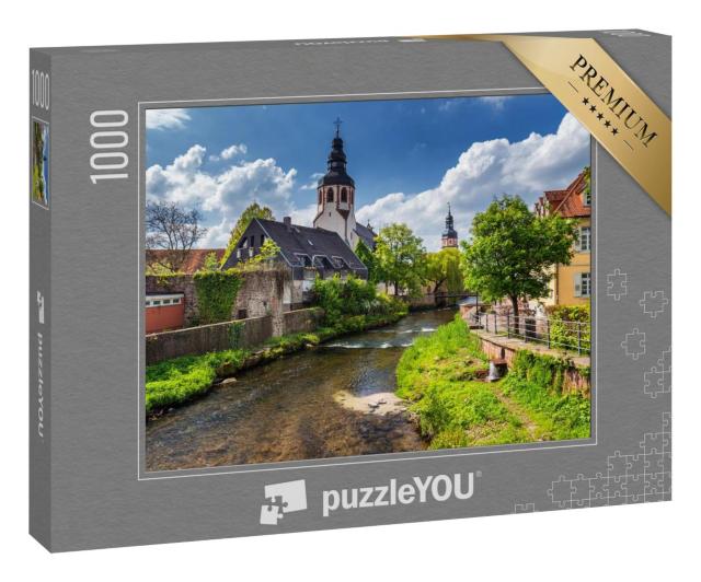 Puzzle 1000 Teile „Schwarzwald, Baden-Württemberg: Kleines Flüsschen Alb in Ettlingen“