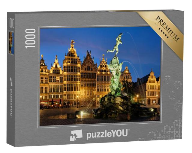 Puzzel 1000 stukjes „Brabo standbeeld op de Grote Markt in Antwerpen, België“