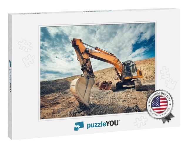 Close Up Details of Industrial Excavator Working on Const... Jigsaw Puzzle