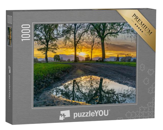 Puzzel 1000 stukjes „Zonsondergang in de Rijnvallei“