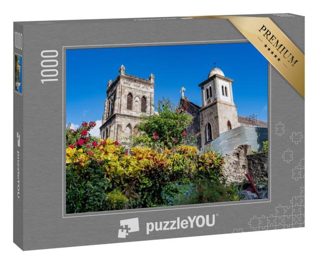 Puzzle 100 Teile „Roseau-Kirche, Dominica“