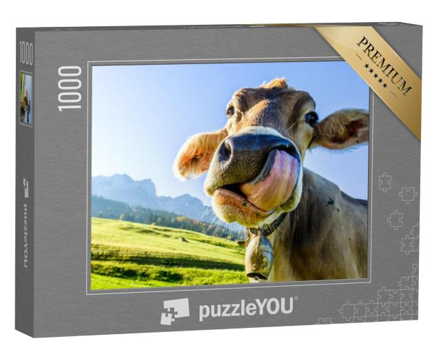 Puzzel 1000 stukjes „Koe op het Kaisergebergte“