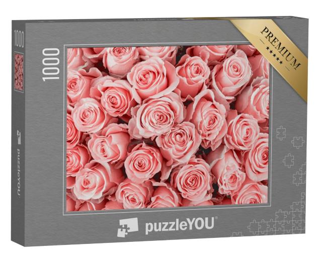 Puzzel 1000 stukjes „Roze rozen“