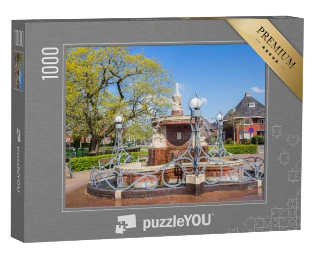 Puzzel 1000 stukjes „Oude fontein in het park van Veendam, Nederland“