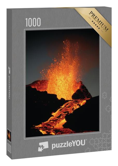 Puzzle „Aus dem Kilauea-Vulkan spritzt heiße Lava“