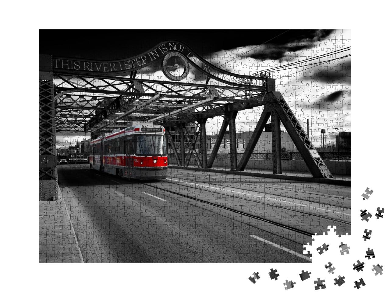 Puzzle 1000 Teile „Aufnahme der TTC-Straßenbahn in der Queen Street East, Toronto, Ontario, Kanada“