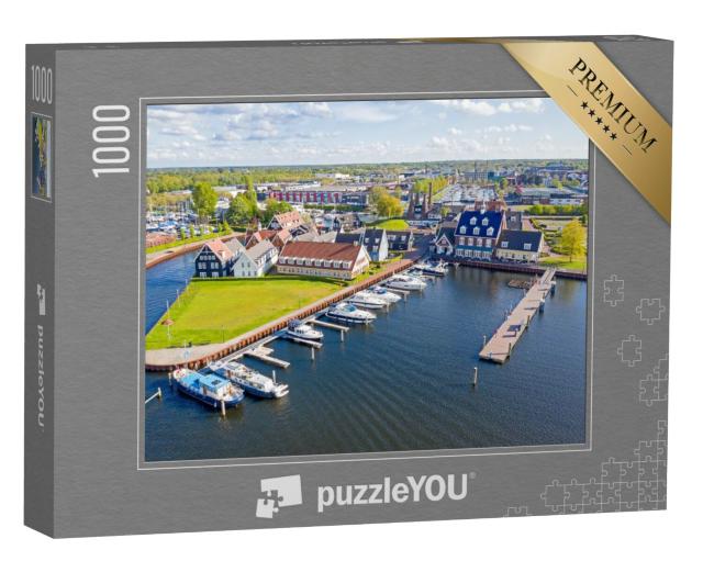 Puzzel 1000 stukjes „Luchtfoto van de haven van Huizen“