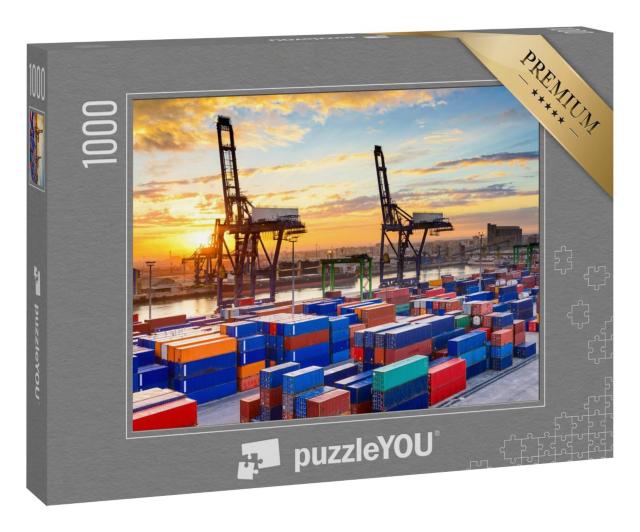 Puzzle 1000 Teile „Industriehafen im Morgengrauen, Hafen von Casablanca, Marokko“