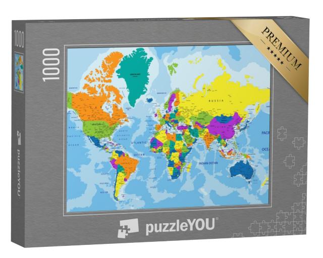 Puzzel 1000 stukjes „Politieke wereldkaart“