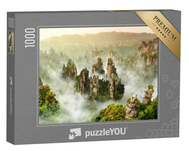 Puzzel 1000 stukjes „Zhangjiajie: Klifberg bij Wulingyuan Hunan, China“