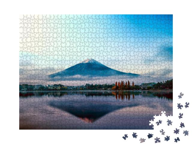 Puzzle 1000 Teile „Berg Fuji in den frühen Morgenstunden, Japan“