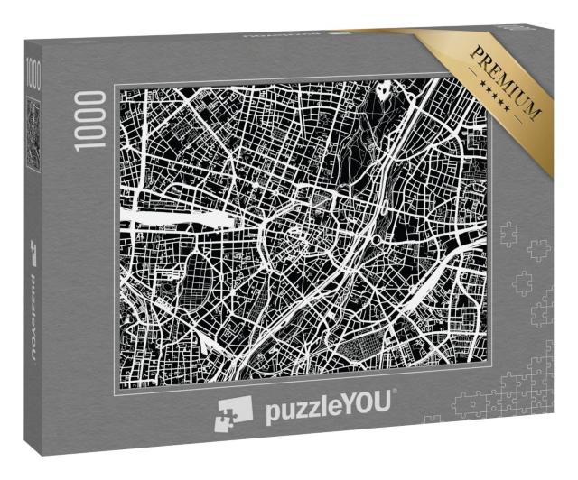 Puzzle 1000 Teile „Vektor-Stadtplan von München, Deutschland“