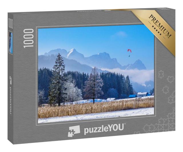 Puzzle 1000 Teile „Winter im Karwendel- und Wettersteingebirge, Deutschland“