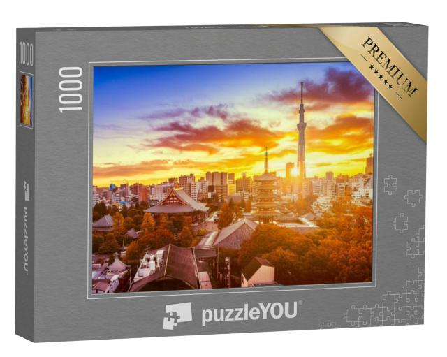 Puzzel 1000 stukjes „Tokio, Japan, Senso-ji Tempel en de Skytree“