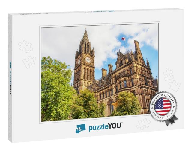 Manchester Town Hall, UK with Cloudy Sky... Jigsaw Puzzle