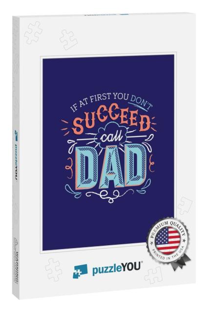 Fathers Day Graphic Typographic Card... Jigsaw Puzzle