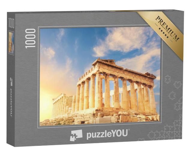 Puzzel 1000 stukjes „Parthenon Tempel bij zonsondergang, Athene, Griekenland“