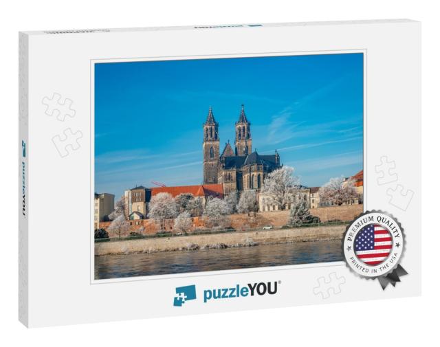 Magdeburg Historical Downtown in Winter with Icy Trees &... Jigsaw Puzzle