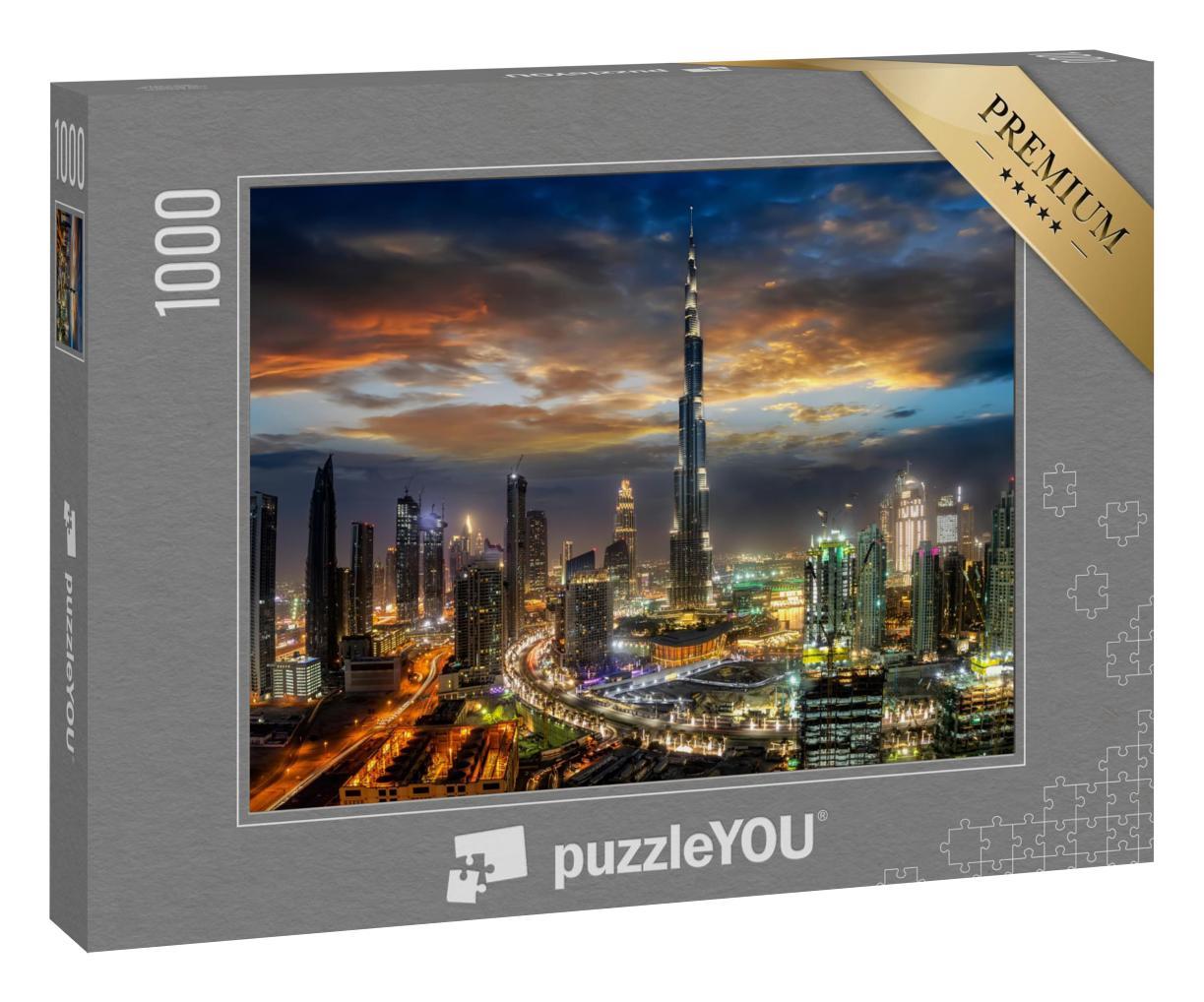 Puzzle 1000 Teile „Dubai Business Bay bei Nacht“