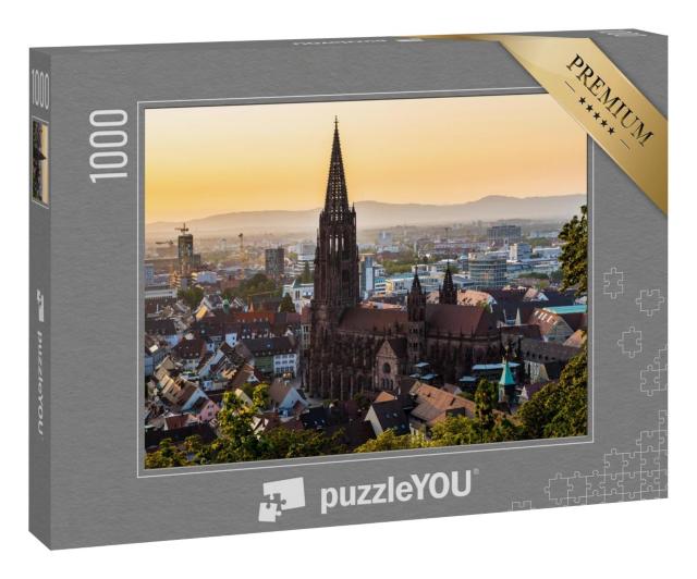 Puzzle 1000 Teile „Sonnenuntergang über Freiburg im Breisgau, Deutschland“