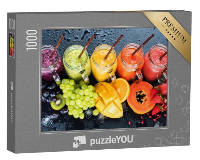 Puzzel 1000 stukjes „Verse sappen en smoothies in vele kleuren“