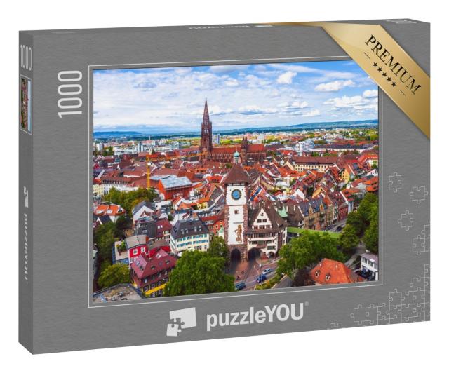 Puzzle 1000 Teile „Blick über Freiburg im Breisgau, Deutschland“