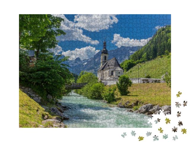 Puzzle 1000 Teile „Berchtesgadener Voralpenlandes: Ramsau und Umgebung“