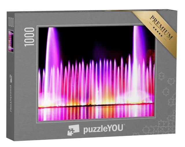 Puzzel 1000 stukjes „Muziekfontein met laseranimaties, Roshen, Vinnitsa, Oekraïne“