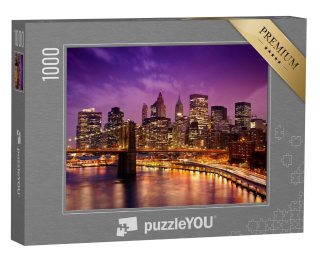 Puzzel 1000 stukjes „Avond skyline van New York“