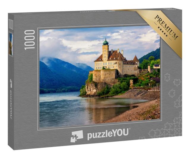 Puzzle 1000 Teile „Österreich: Burg Schonbuhel auf einem Felsen an der Donau“