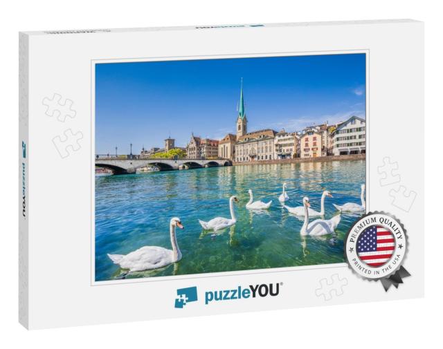 Beautiful View of the Historic City Center of Zurich with... Jigsaw Puzzle