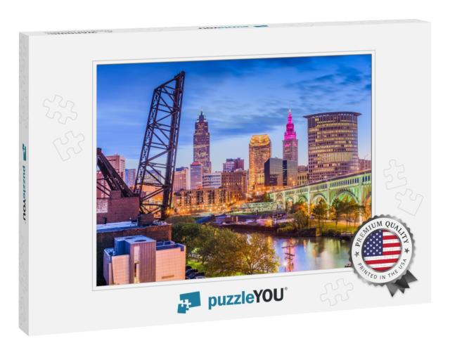 Cleveland, Ohio, USA Downtown Skyline on the River... Jigsaw Puzzle