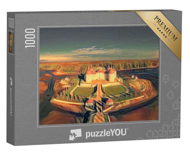 Puzzel 1000 stukjes „in de stijl van Edvard Munch, De schreeuw - Kasteel Moritzburg, Duitsland“