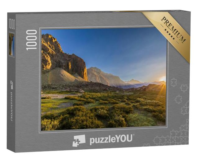 Puzzel 1000 stukjes „Zonsondergang bij Cajon del Maipo, Chili“