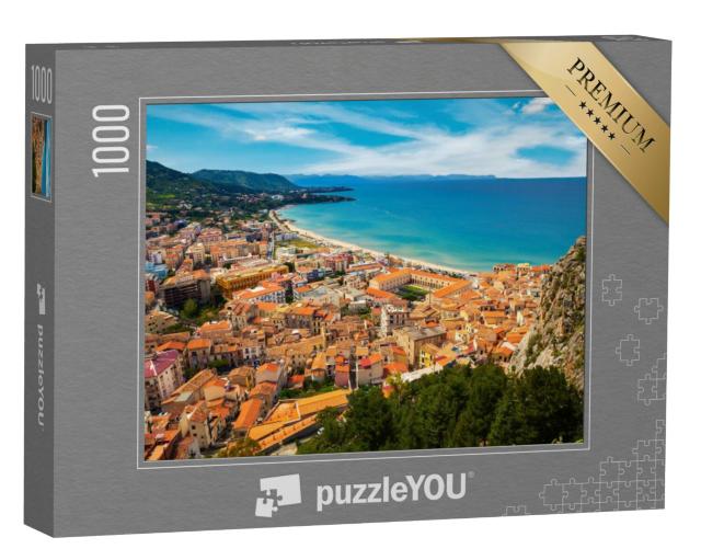 Puzzel 1000 stukjes „Cefalu van boven, Sicilië, Italië“