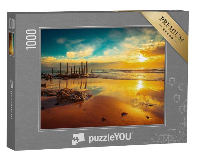 Puzzel 1000 stukjes „Port Willunga strand bij zonsondergang, Zuid-Australië“