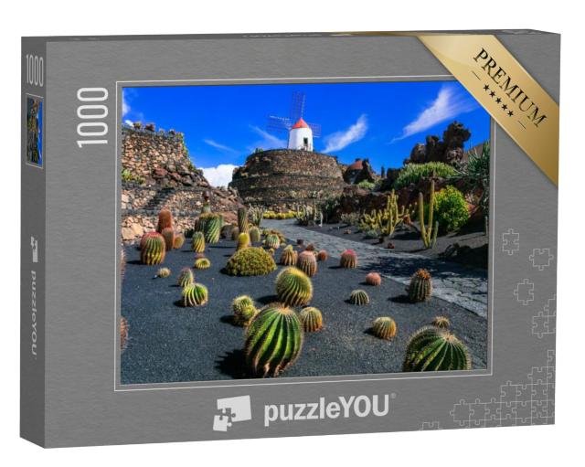 Puzzel 1000 stukjes „Botanische cactustuin, een populaire attractie op Lanzarote“