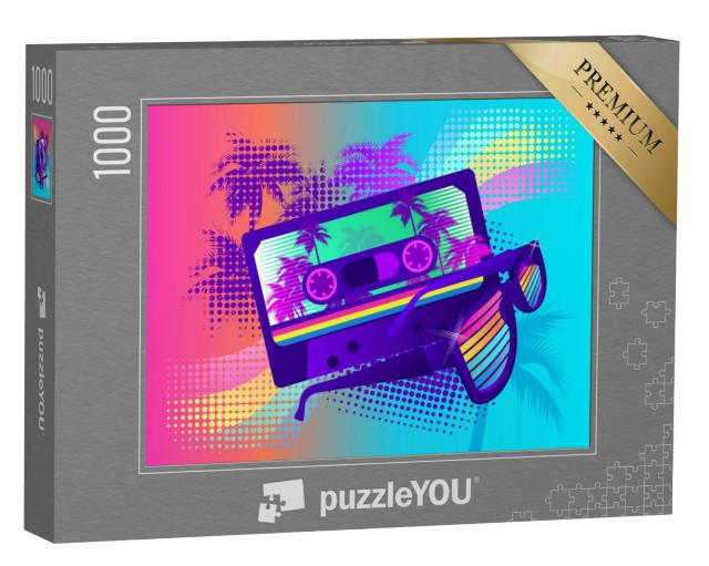 Puzzel 1000 stukjes „Retro stijl cassette en zonnebril“