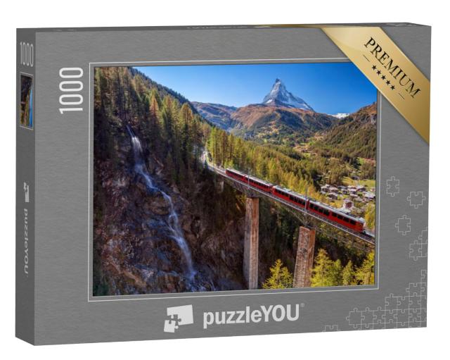 Puzzel 1000 stukjes „Waterval op de Matterhorn: Zwitserse Alpen in Wallis“