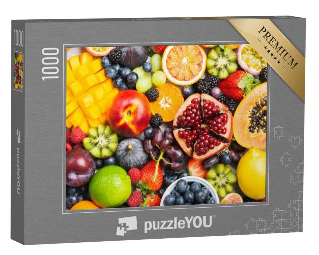 Puzzel 1000 stukjes „Heerlijk gezond fruit: aardbeien, mango en meer“