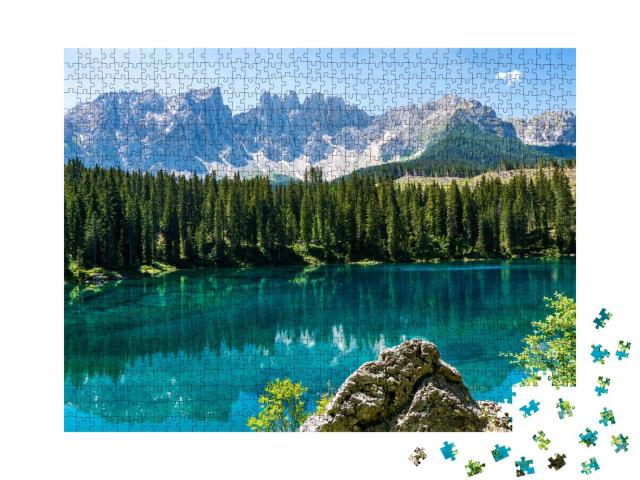 Puzzle 1000 Teile „Lago di Carezza, Provinz Bozen, Südtirol“