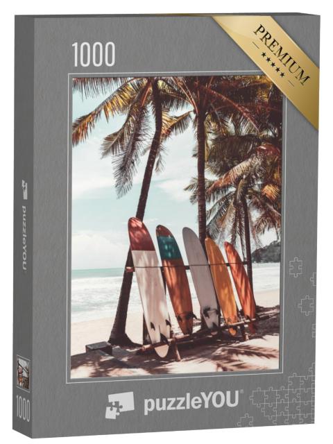 Puzzel 1000 stukjes „Surfplanken onder palmbomen“