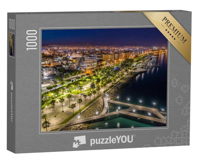 Puzzel 1000 stukjes „Limassol promenade bij nacht, Cyprus“