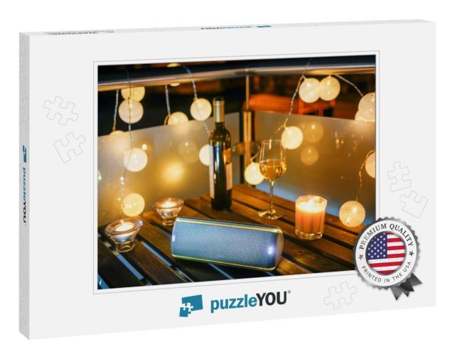 Party on the Terrace in the Warm Evening. Wine, Glasses... Jigsaw Puzzle